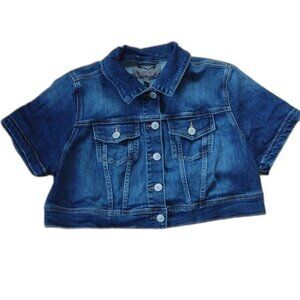Torrid Denim Cropped Short Sleeve Jean Jacket Size 0 US 12